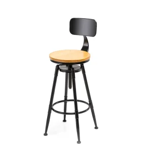 Modern Solid Wood High Bar Stool Chair with Rotatable Seat for Home Bar Dining Living Room and Gym Use