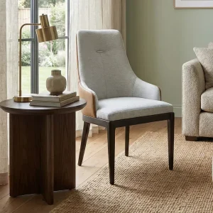 Modern Solid Wood Hotel Dining Chair with Fabric Leather Armchair for Luxury Apartment Restaurant Guest Room Furniture Projects