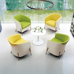 Modern Solid Wood Modular Office Lobby Lounge Reception Chair Stainless Steel Frame Cushion Hotel Restaurant Waiting Areas
