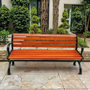 Modern Solid Wood Outdoor Bench Metal Frame Heavy Duty Eco friendly Durable Water Resistant Customizable 3 5 Seating School