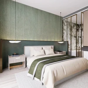 Modern Solid Wood Panel Eco Friendly Durable Five Star Hotel Bedroom Furniture Customized Factory Direct Living Room