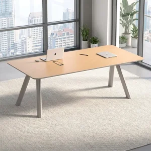 Modern Solid Wood Rectangle Conference Table Eco Friendly Durable Design Office Use Meeting Negotiation School Home Office