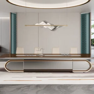 Modern Solid Wood Rectangle Office Conference Table Durable & Eco Friendly Commercial Use Home Office Living Rooms