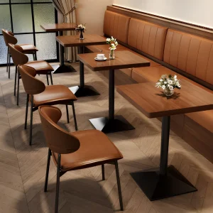 Modern Solid Wood Restaurant Chair Dining Tables Chairs Set Sofa Booths Bar Stools for Hotel Mall Durable Commercial Furniture