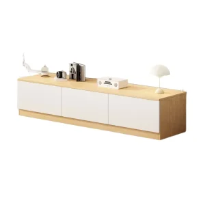 Modern Solid Wood TV Stand & Coffee Table Combo with Storage Space for Small Apartment Living Room Furniture