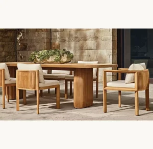 Modern Solid Wooden Customizable Garden Table Teak Outdoor Dining Table Set