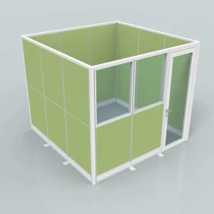 Modern Soundproof Office Partition Walls Aluminum Frame Tempered Glass Workspace Privacy Divider