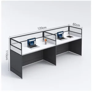 Modern Soundproof Tempered Glass and Aluminum Frame Office Partition Desk Cubicle Furniture for School Use