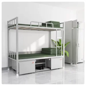 Modern Space Saving Double Decker Steel Bunk Bed for Hostel School and Hospital Use