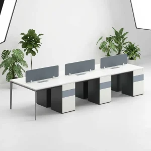 Modern Spacious Ergonomic Eco Friendly Durable Wooden Workstation Desk with Modular Partitions for 2 6 Person Open Office