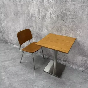 Modern Square Bar Table with Stainless Steel Base for Dining Home Bars Cafs Bistros Kitchen Islands Hotel Bedroom