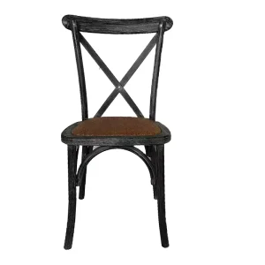 Modern Stackable Durable Solid Wood Cross Back Dining Chairs for Apartment School Hospital Villa Workshop Use