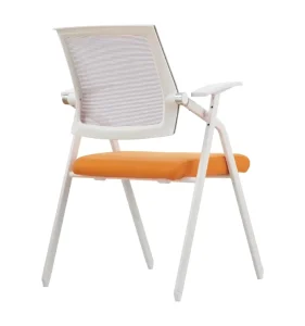 Modern Stackable Office Chair Ergonomic Mesh Backrest Molded Foam Seat Foldable Design Iron Frame OEM Custom for Office Hotel