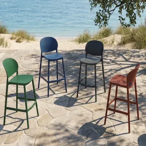 Modern Stackable PP Plastic Bar Stool with High Legs for Restaurant Cafe Outdoor Living Room & Villa Durable Commercial Use