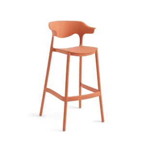 Modern Stackable Restaurant Cafe Bar Chairs Plastic Bar Stool Polypropylene Colorful Outdoor