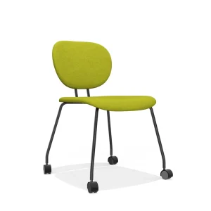 Modern Stackable Training Meeting Office Chair Fabric Dining Chair Adjustable Height Armrest Casters BIFMA Workshop