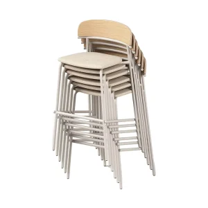 Modern Stacking Chair with Metal Frame & Wood Back Visitor Waiting Chair for Home Office Living Room & Apartment