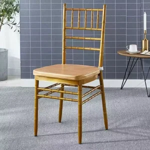 Modern Stacking Hotel Room Furniture Banquet Metal Luxury Gold Wedding Chiavari Chairs and Tables for Party Events