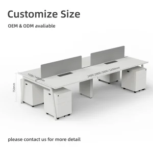 Modern Staff Computer Desk 6 8 Workstation Custom Modular Office Furniture Wooden Table Office Desks With Partitions Cabinet