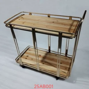 Modern Stainless Steel 4-Wheel Hotel Trolley Dining 2 Shelves Kitchen Food Beverage Service Bar Cart