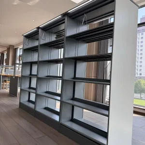Modern Stainless Steel Adjustable Foldable Floor Standing Heavy Duty Library Shelving 5 Shelves for Commercial Use School Hospital