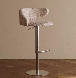 Modern Stainless Steel Bar Stool Swivel Height Adjustable High Chair Dining Home Living Room Kitchen Island Workshop Bedroom