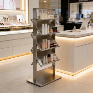 Modern Stainless Steel Book Display Rack, Living Room Newspaper and Magazine Rack, Floor Standing Office Furniture