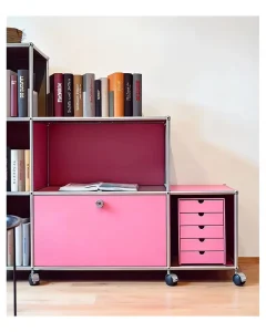 Modern Stainless Steel Bookshelf Set Durable Design