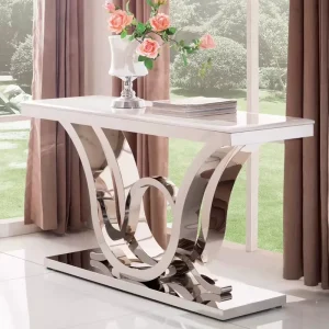 Modern Stainless Steel Console Table for Entry Living Room Apartment Hotel Use Durable Easy to Clean Home Furniture