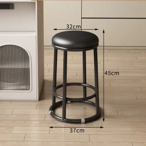 Modern Stainless Steel Counter Bar Stool for Hotel Dining Upholstered Backless Counter Stool for Commercial Use