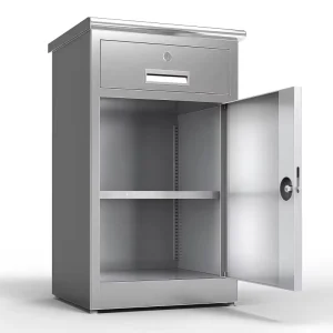 Modern Stainless Steel Hospital Bedside Cabinet with Storage Drawer-Multi-Function Medical Furniture
