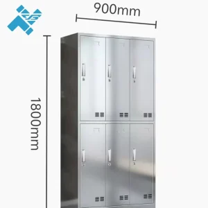 Modern Stainless Steel Hospital Cabinet Wardrobe Key Lockable Doors Space-Saving Durable Design for Hospital Use Workshop