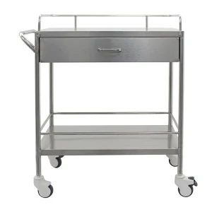 Modern Stainless Steel Hospital Treatment Cart Trolley with Durable Design 4 Castors for Nursing Use