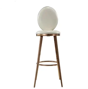 Modern Stainless Steel Iron Leather Bar High Chair