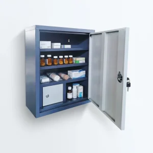 Modern Stainless Steel Medical Cabinet School & Dining Use Hospital Grade First Aid Storage with Key Lock