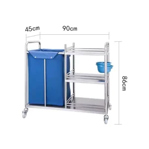 Modern Stainless Steel Medical Trolley Mobile Hospital Furniture for Waste Collection and Commercial Use