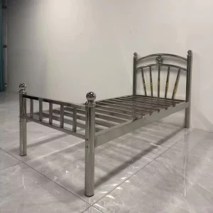 Modern Stainless Steel Metal Bed Frame Single Size Dormitory Bed Furniture With Strong Structure Supplier