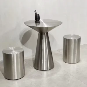Modern Stainless Steel Restaurant Table and Chair Set Durable Dining Furniture for Milk Tea Shop Coffee Small Tab Restaurants