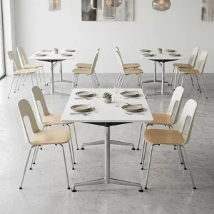 Modern Stainless Steel Restaurant Table and Chair Set for Living Room and Hospital Use