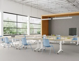 Modern Stainless Steel Revolving FlipTop Tilt Nesting Training Modular Boardroom Tables for Office Conference Rooms