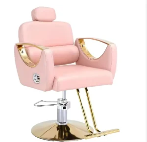 Modern Stainless Steel Salon Barber Chair Tilt Rotation Hydraulic Lift Adjustable Footrest Durable Commercial Beauty Salons