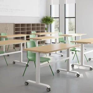 Modern Stainless Steel Training Room Expandable Folding Table Flip N Go Desk for Efficient Learning