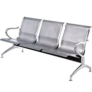 Modern Stainless Steel Waiting Chair with Desk Set and Workspace