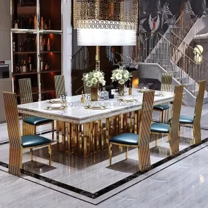 Modern Stainless Steel Wedding Dinner Table for Hotel Wedding Receptions or Dining Rooms