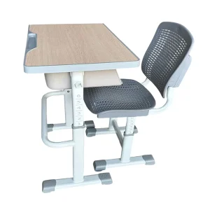 Modern Standard Ergonomic Adjustable Height Wooden School Classroom Study Single Student Desk and Chair Set
