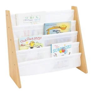 Modern Standing Type 4 Tier Wooden Montessori Bookshelf Kids Storage Magazine Rack