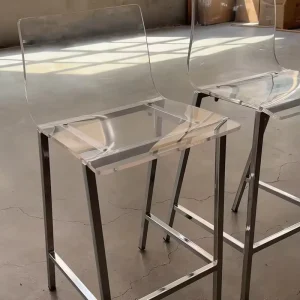 Modern Steady Acrylic Bar Stool Chairs Durable & Water Resistant for Kitchen Dining Home Bar Living Room or Hotel Use