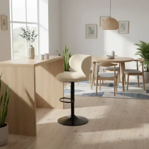 Modern Steady PU Leather Adjustable Swivel Bar Chairs with Metal Base for Home Bar Hotel Dining and Commercial Use