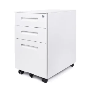 Modern Steel 3 Drawer Lockable Adjustable Mobile Pedestal File Cabinet Eco Friendly Durable Design Commercial Use Customized RAL