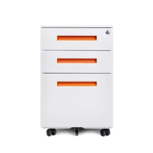 Modern Steel 3 Drawer Lockable Adjustable Mobile Pedestal File Cabinet Eco Friendly Durable Modular Large Office Bedroom